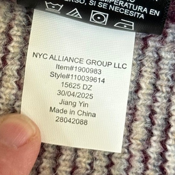 Frye Cardigan Women L Dark Red Purple Geometric Aztec Western Open Front READ - Picture 12 of 12